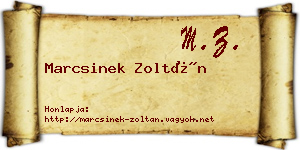 Marcsinek Zoltán névjegykártya